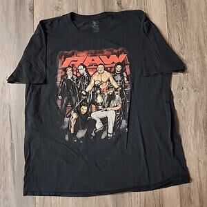 WWE RAW Wrestling Shirt Adult Mens 2XL Black Sting Brock Lesnar Roman Reigns